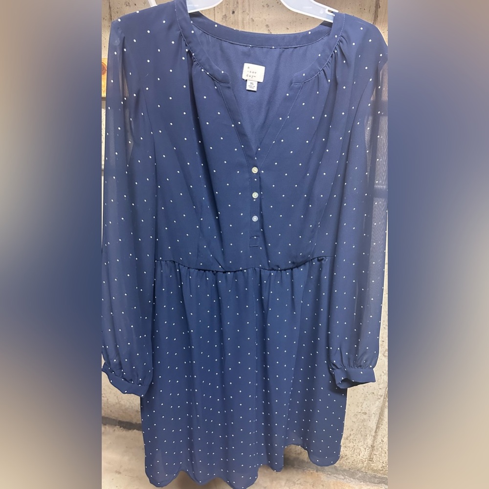 Navy with white polka dot dress